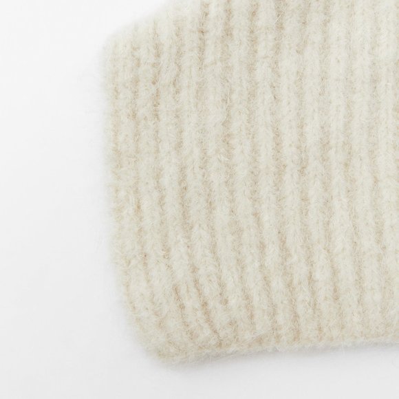 NWT ZARA KNIT BIB WOOL ALPACA WINTER ECRU IVORY SCARF COLLAR SCARF - Picture 3 of 5